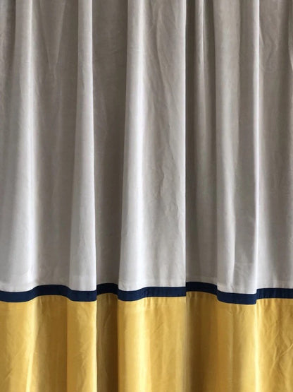 Matte Velvet Curtain | GREY & YELLOW Curtain | Matte velvet curtain panels | Curtain Panels | Custom Curtains