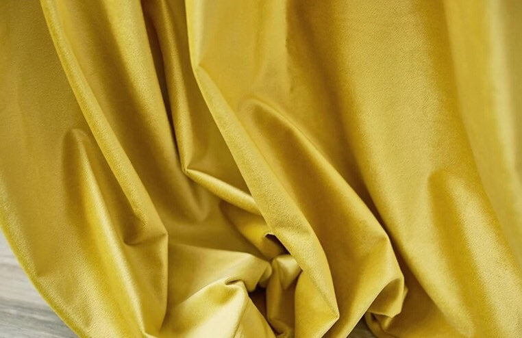 Matte Velvet Curtain | GREY & YELLOW Curtain | Matte velvet curtain panels | Curtain Panels | Custom Curtains