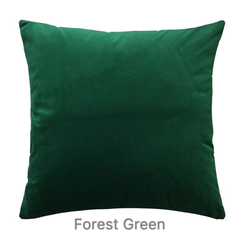 Custom Luxury Green Velvet Pillow Cover, Square Decorative Cushion Cover, Vintage Style Throw Pillow Case