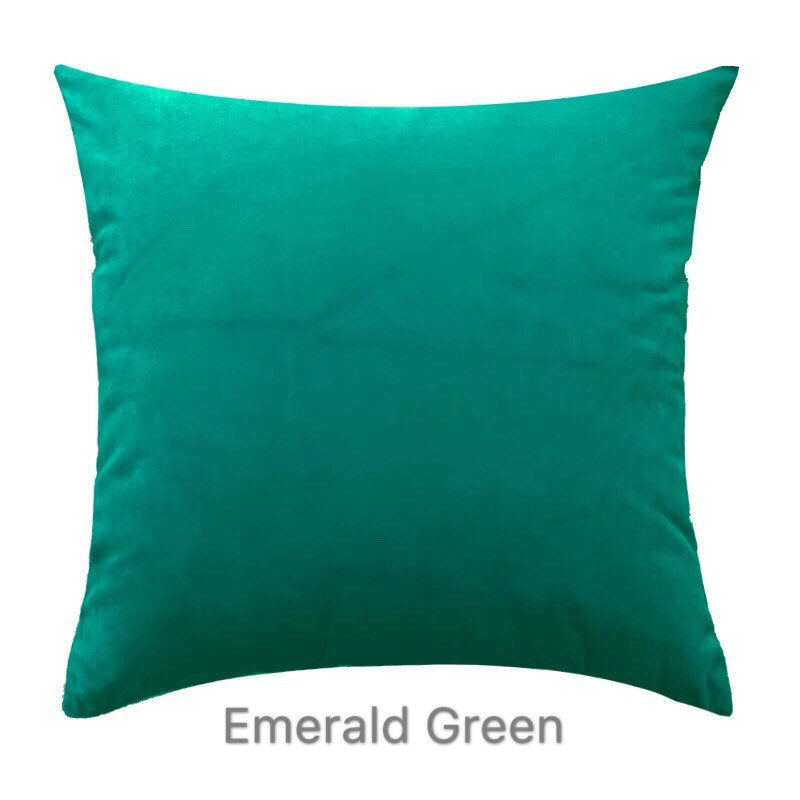 Custom Luxury Green Velvet Pillow Cover,  Square Decorative Cushion Cover, Vintage Style Throw Pillow Case