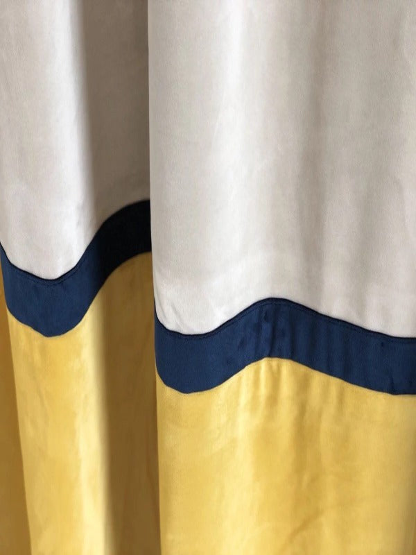 Matte Velvet Curtain | GREY & YELLOW Curtain | Matte velvet curtain panels | Curtain Panels | Custom Curtains