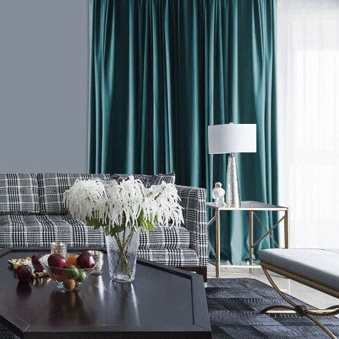 Matte Velvet Curtain | Teal BLUE Curtain | Matte velvet curtain panels | Curtain Panels | Custom Curtains