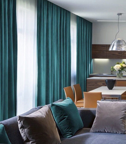 Matte Velvet Curtain | Teal BLUE Curtain | Matte velvet curtain panels | Curtain Panels | Custom Curtains