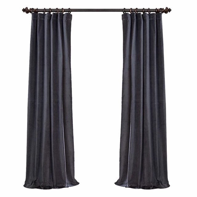Velvet Curtain | BLACK OAK Blackout Curtain | velvet curtain panels | Curtain Panels | Custom Curtains