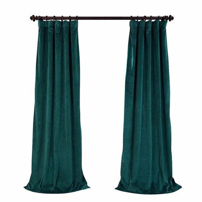 Matte Velvet Curtain | Peacock GREEN Curtain | Matte velvet curtain panels | Curtain Panels | Custom Curtains