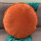 Velvet pillow covers | Vintage 20" Diameter | Round Cushion Cover Orange | Vintage Cushion cover
