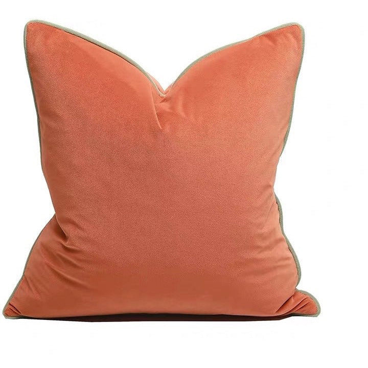19” Orange Velvet Throw Pillow Cover, Luxury Matt Velvet Decorative Square Pillow Cover