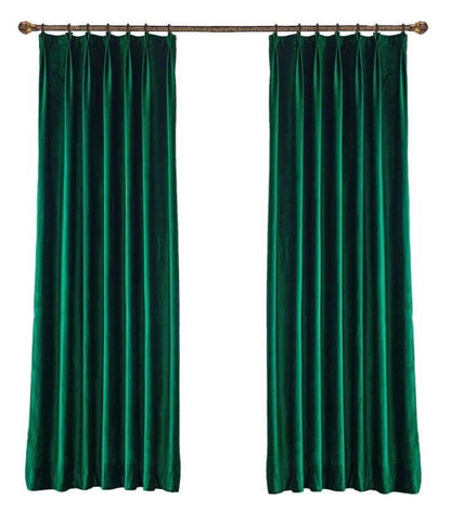 Velvet Curtain | Vintage GREEN Blackout Curtain | velvet curtain panels | Curtain Panels | Custom Curtains