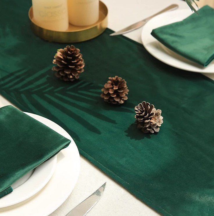 Dark green table best sale runner