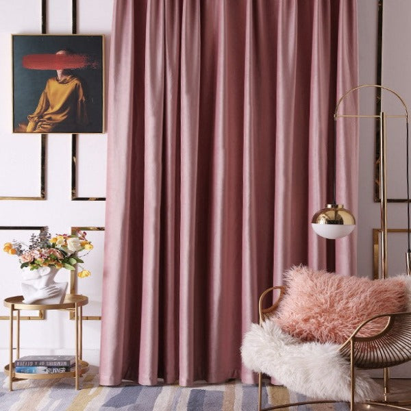 velvet curtain Rose blackout velvet curtain custom velvet curtain