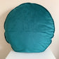 Peacock Blue Luxury Velvet Round Pillow Cover, 20” Diameter Cushion Cover, Decorative Throw Pillow Cover