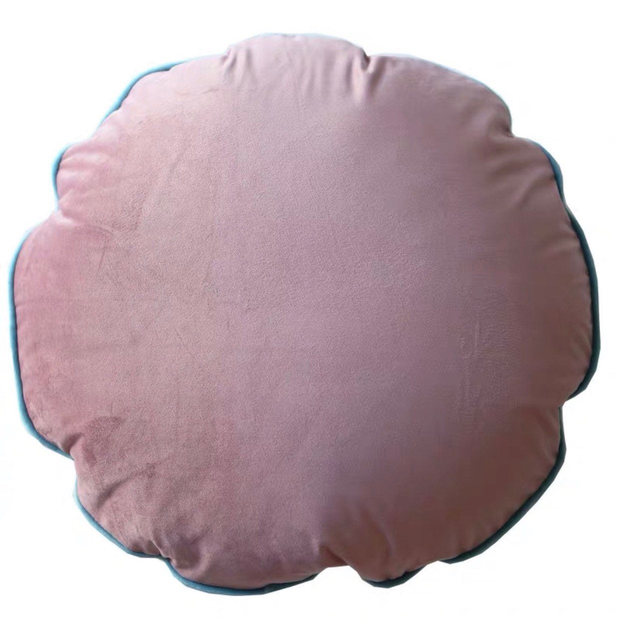 Blush Pink Pillow Cushion Cover, Luxury Velvet Bohemian Round Pillow