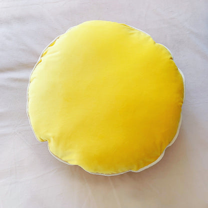 Yellow Velvet Cushion Cover, Round Scatter Throw Pillow Luxury Home Decor, Lemon Yellow Velvet 18" Round Pillow Cover