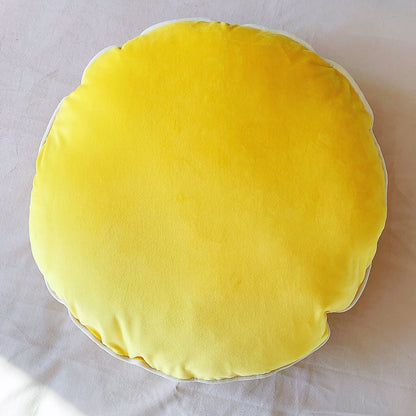 Yellow Velvet Cushion Cover, Round Scatter Throw Pillow Luxury Home Decor, Lemon Yellow Velvet 18" Round Pillow Cover
