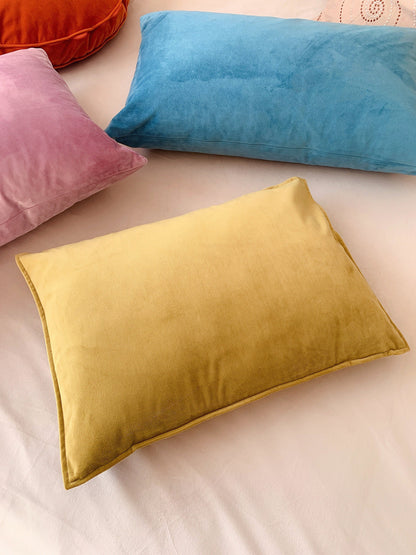 Gold Velvet Lumbar Cushion, Luxury Scatter Cushion Cover, Gold Green Velvet 14X20 Lumbar Pillow Cover