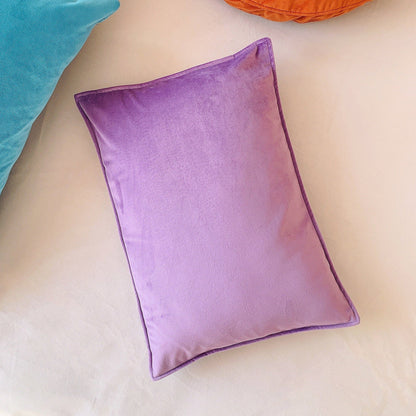 Lavender Purple Lumbar Cushion, Luxury Velvet Throw Pillow Cover
