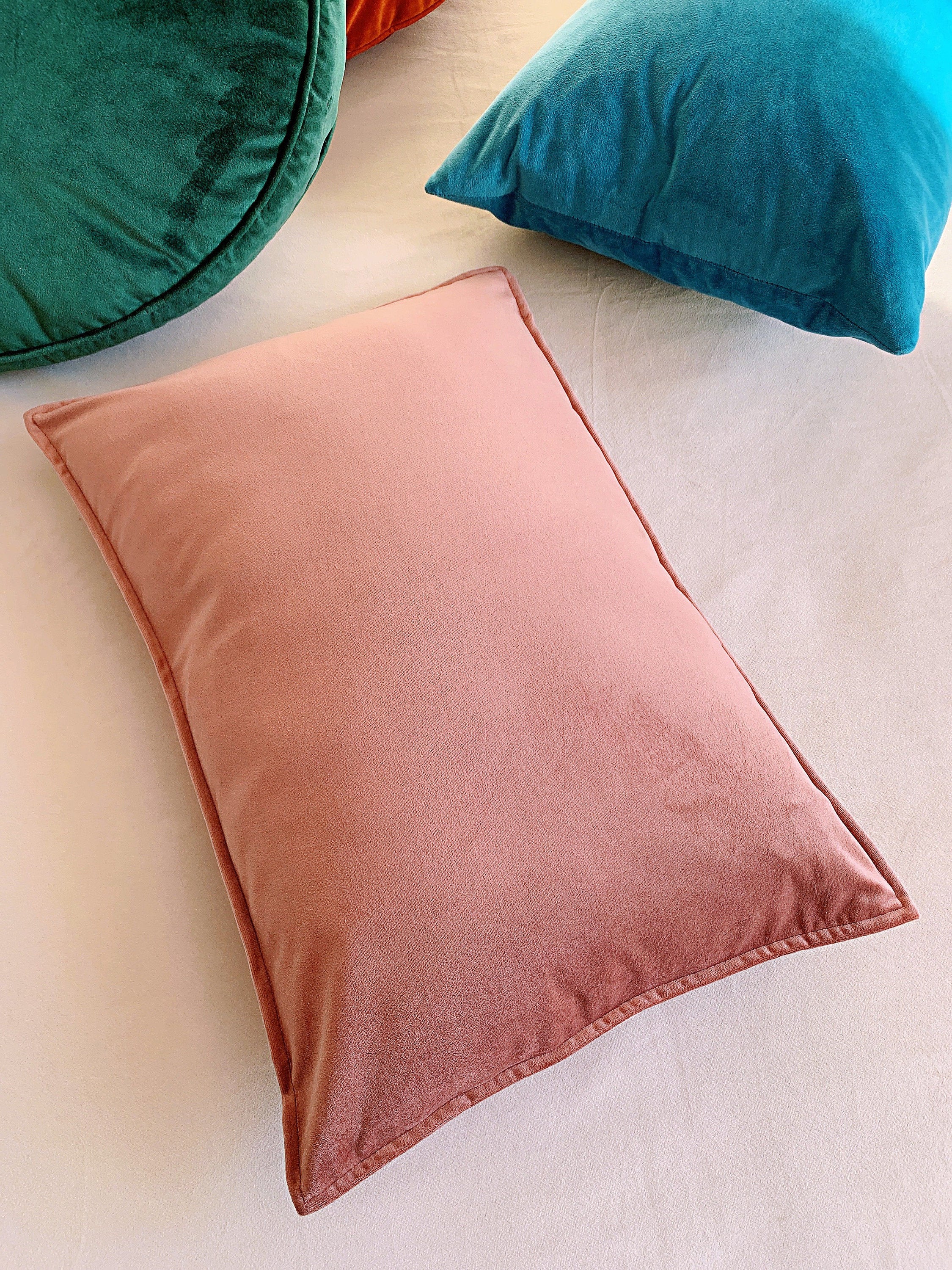 Dusty pink velvet clearance cushion