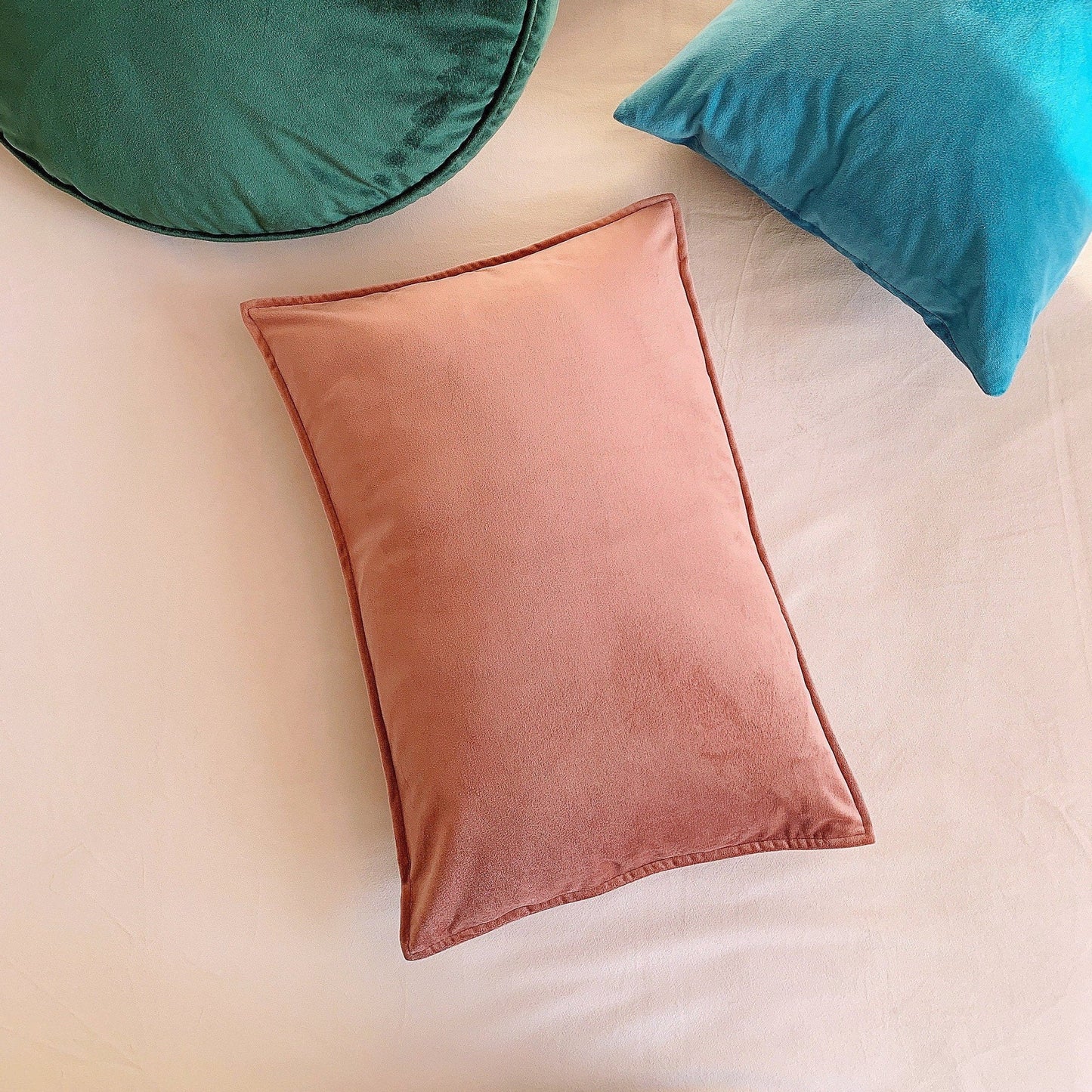 Dusty Rose Pink Cushion Cover, Dusty Rose Velvet Lumbar Throw Pillow