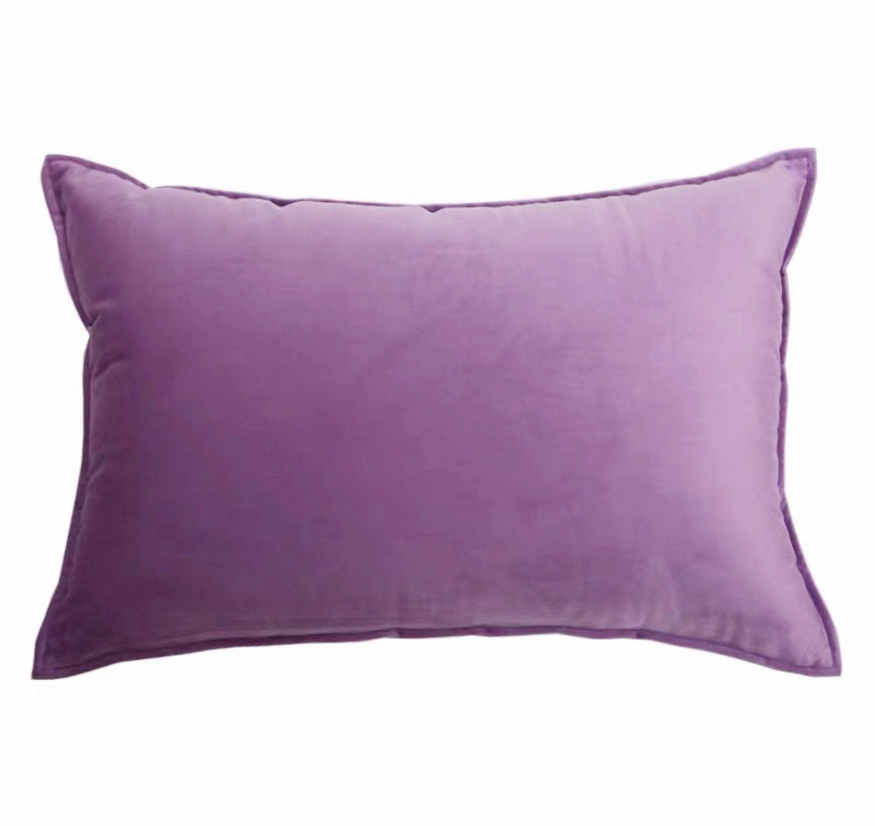 Lavender Purple Lumbar Cushion, Luxury Velvet Throw Pillow Cover