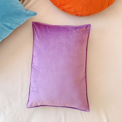 Lavender Purple Lumbar Cushion, Luxury Velvet Throw Pillow Cover
