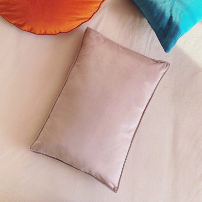 Pale Pink Velvet Cushion, Velvet Lumbar Cushion Cover, Pale Pink Velvet Lumbar Pillow Cover
