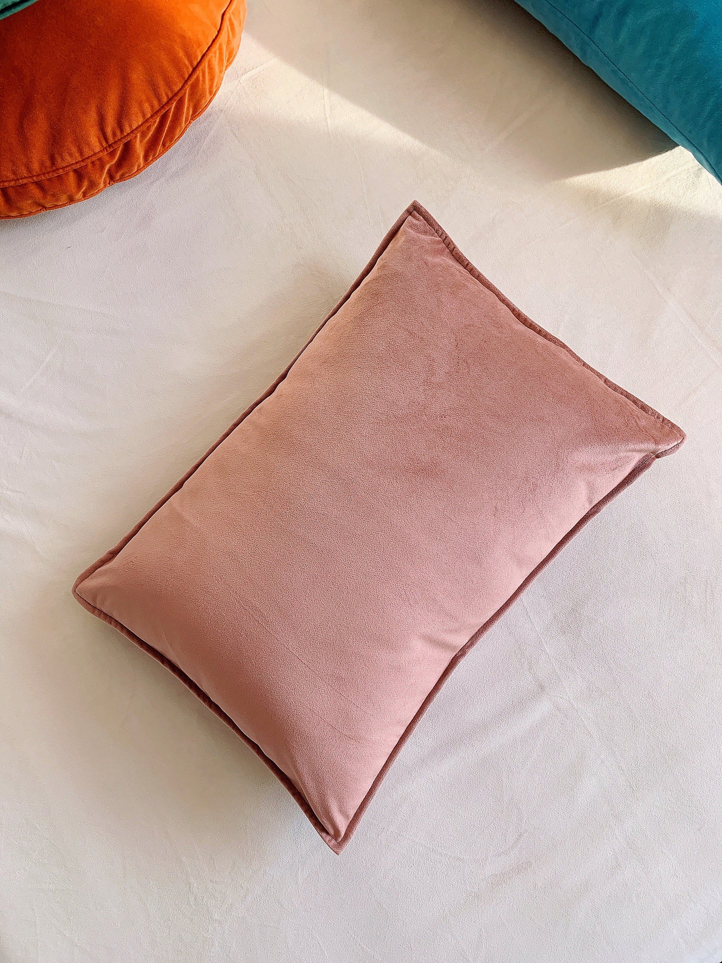 Dusty Rose Pink Cushion Cover,  Dusty Rose Velvet Lumbar Throw Pillow