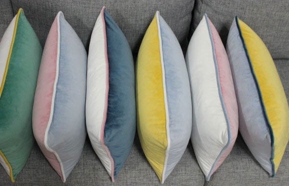 Velvet Pillow Cover | 12” x 20”| Double sided | Blue & White Velvet Pillow Cover | Vintage Pillow Cover