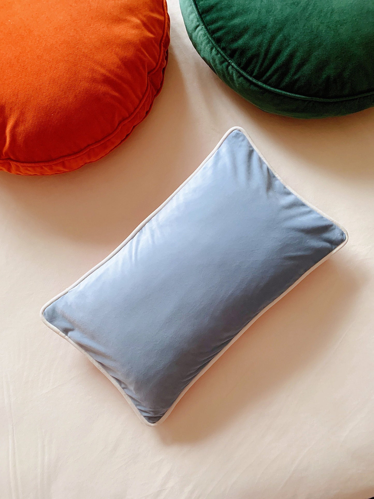 Velvet Pillow Cover | 12” x 20”| Double sided cover | Grey & Baby Pink Velvet Pillow Cover | Vintage Pillow Cover