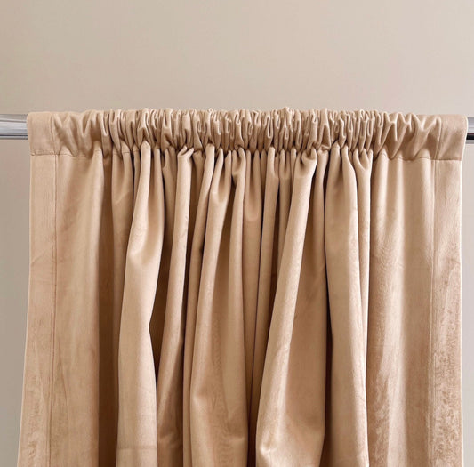 Velvet Curtain | Champagne White Matt Blackout Curtain | velvet curtain panels | Curtain Panels | Custom Curtains