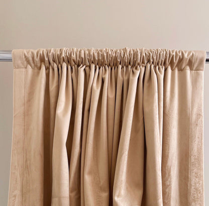 Velvet Curtain | Champagne White Matt Blackout Curtain | velvet curtain panels | Curtain Panels | Custom Curtains