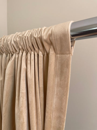 Velvet Curtain | Champagne White Matt Blackout Curtain | velvet curtain panels | Curtain Panels | Custom Curtains