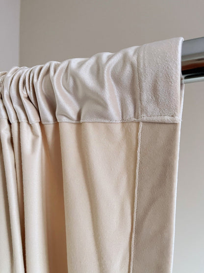 Velvet Curtain | Rice Colour Blackout Curtain | velvet curtain panels | Curtain Panels | Custom Curtains