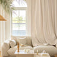 Eggshell White Curtain Panel for Living Room, Contemporary Embossed Blackout Chenille Curtain Panel