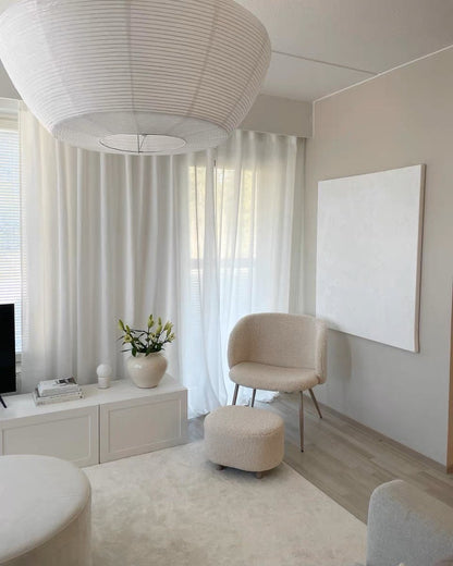 Luxury Sheer Curtain,  White Sheer Curtains for Living Room, Semi-Sheer Curtain Panel