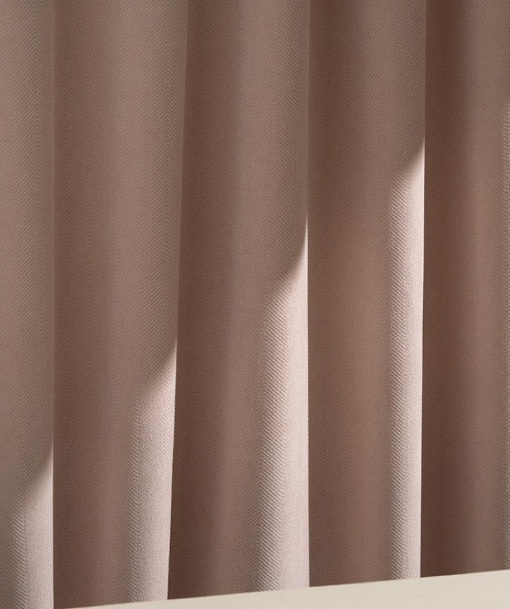 Pale Pink Embossed Blackout Chenille Curtain Panel, Luxury Home Décor Window Treatment