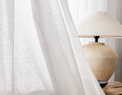 Sheer linen curtains, Rod Pocket White Curtain Panels, Lightweight Window Curtains, Window drapes, Linen Window Treatments