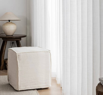 Sheer linen curtains, Rod Pocket White Curtain Panels, Lightweight Window Curtains, Window drapes, Linen Window Treatments